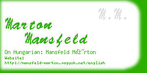 marton mansfeld business card